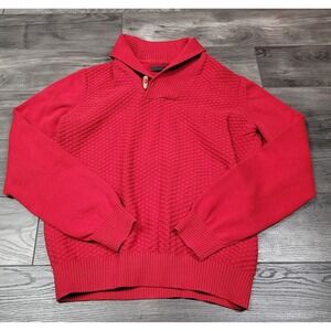 Sean John Men's Shawl-Collar Sweater Long Sleeve Red Size XL